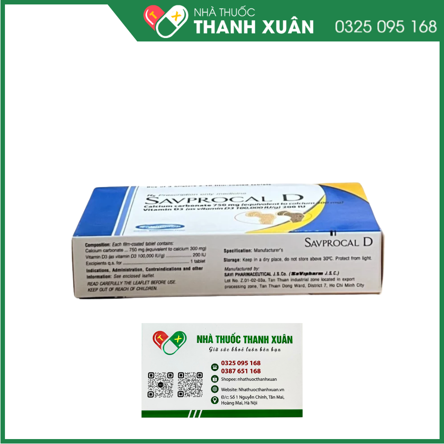 Savprocal D hỗ trợ điều trị đặc hiệu bệnh loãng xương